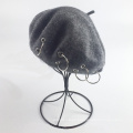 Agujas de anillo de angora de lana para mujer cálida boina Beanie Hat (HW817)